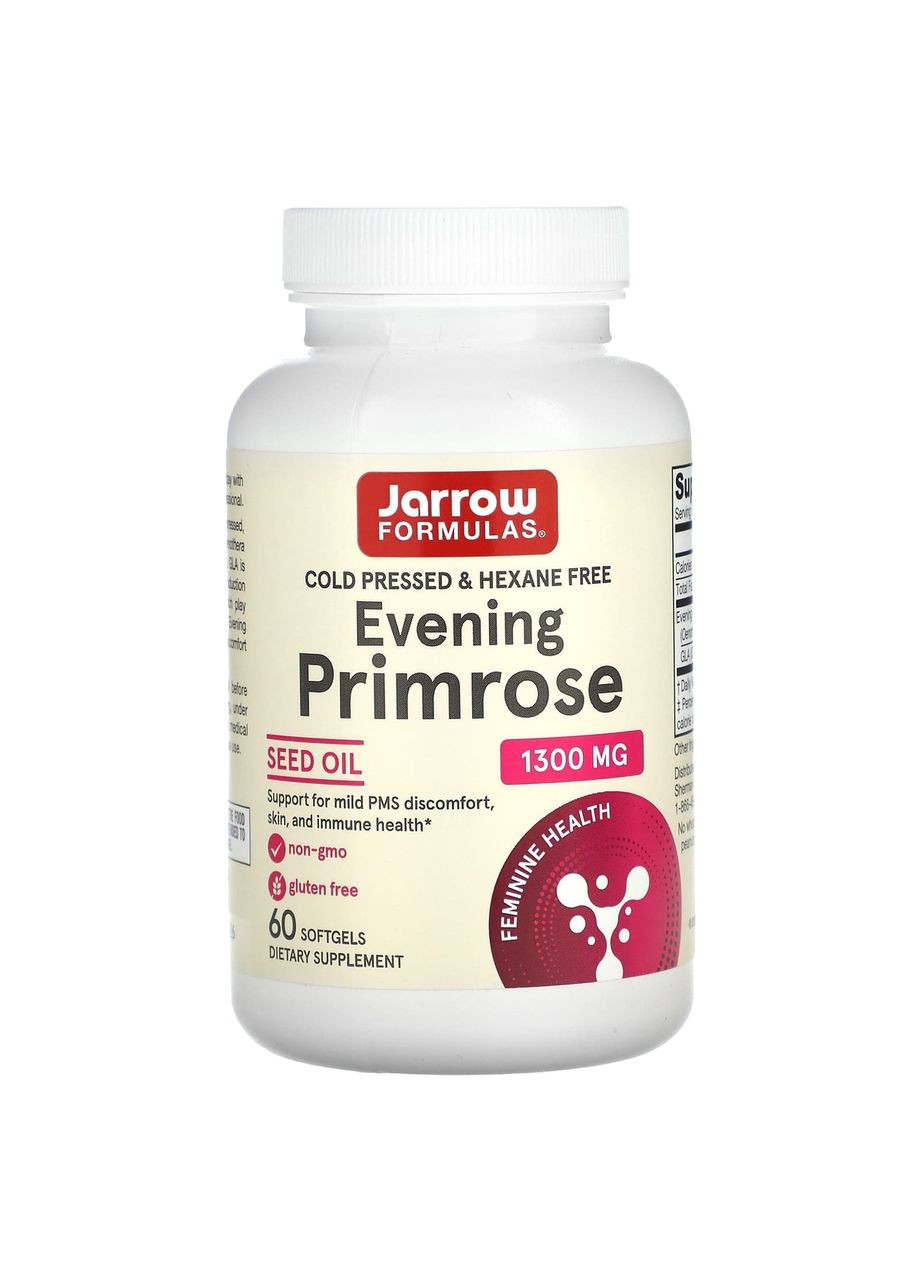 Масло вечерней примулы 1300 мг Evening Primrose для здоровья кожи и иммунной системы 60 капсул Jarrow Formulas (268375500)
