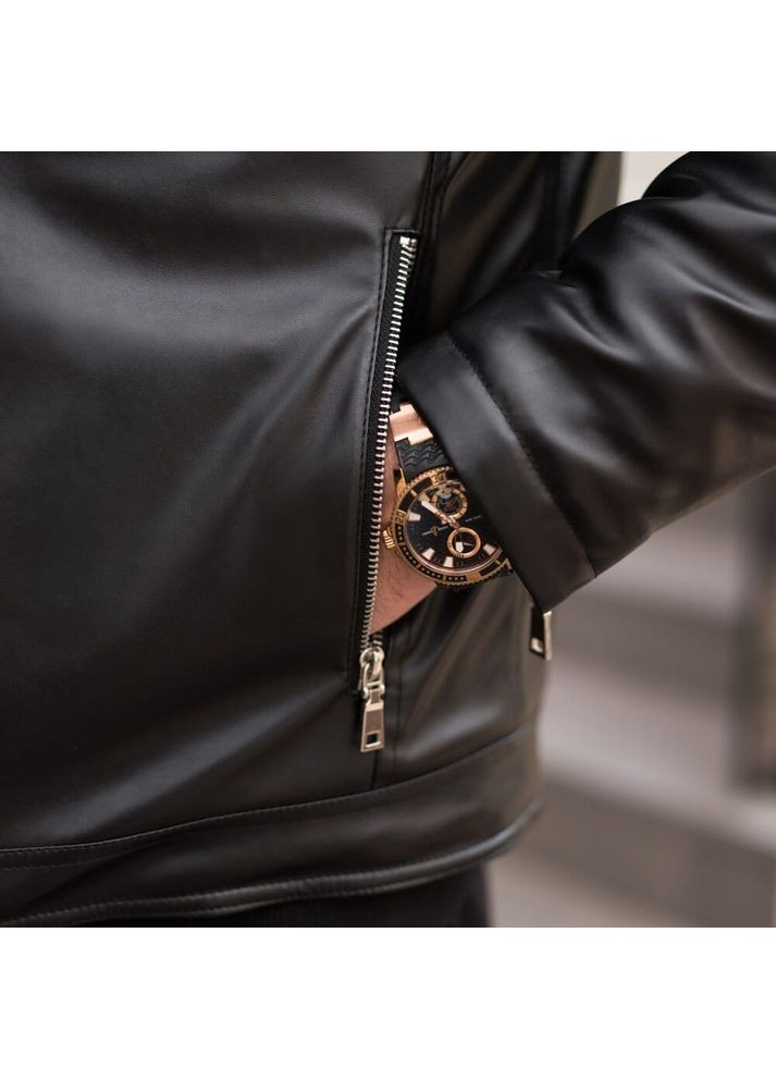 Чорна зимня куртка winter jacket v6 black чорний Pobedov