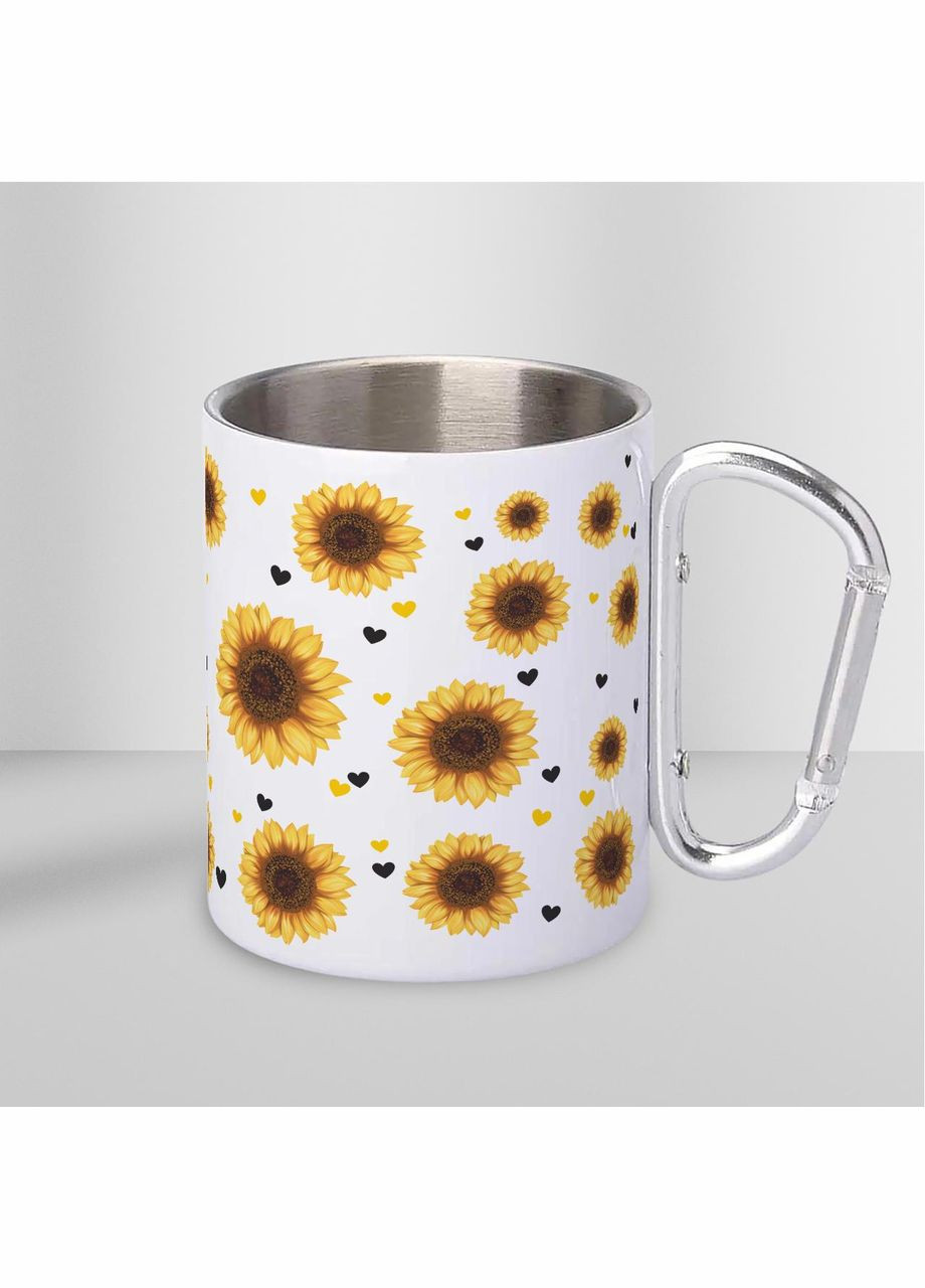 Кружка металева з карабіном "Найкращій Тьоті у світі" 300 мл Біла No Brand (324263998)