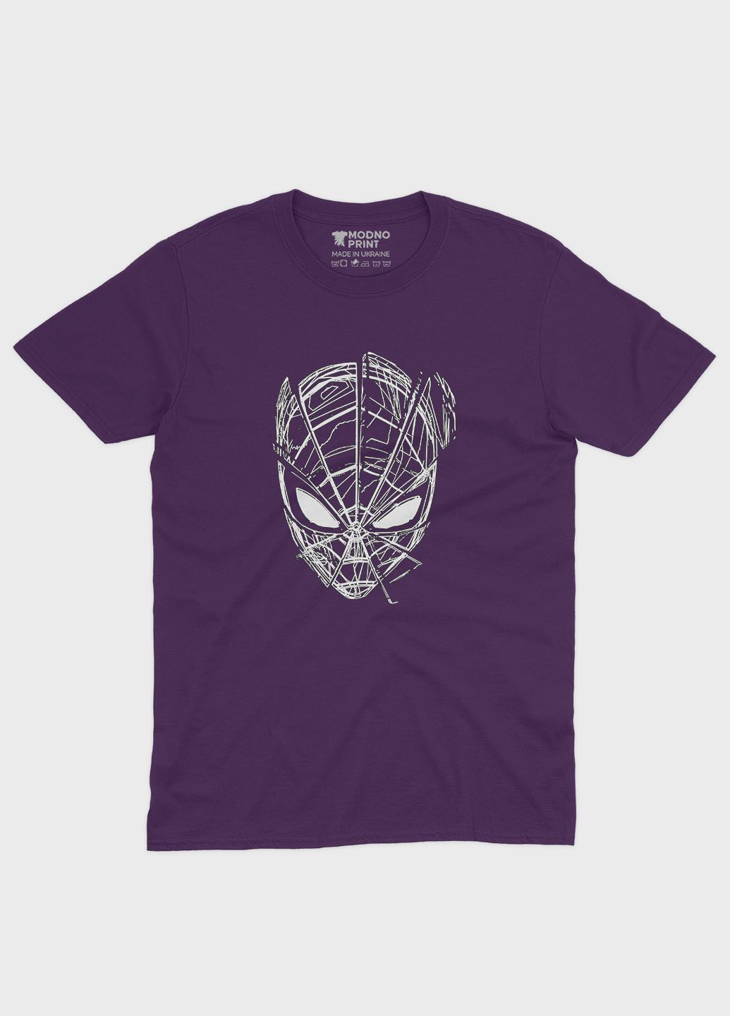 Фиолетовая демисезонная футболка для девочки с принтом супергероя - человек-паук (ts001-1-dby-006-014-070-g) Modno