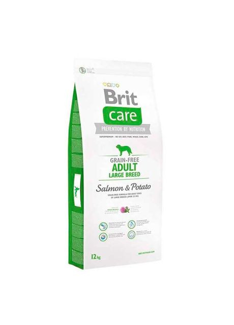 Сухий корм для собак Dog Grain-free Adult Large Breed беззерновий з лососем 12 кг (8595602558896) Brit Care (305395820)