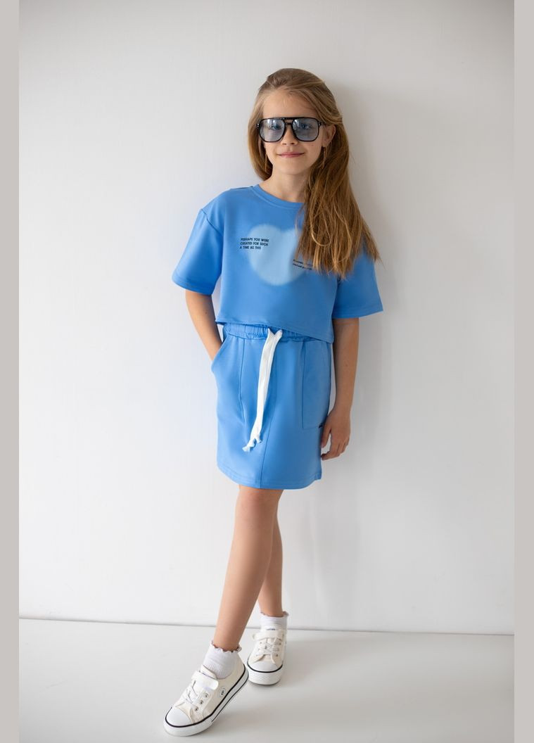 Голубой комплект для девочек 04-8044-144н 134 см Авекстекс