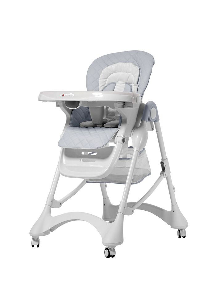 Стульчик для кормления Caramel CRL-9501/3 Cloud Grey с чехлом из эко-кожи + корзина для игрушек CARRELLO (329444191)
