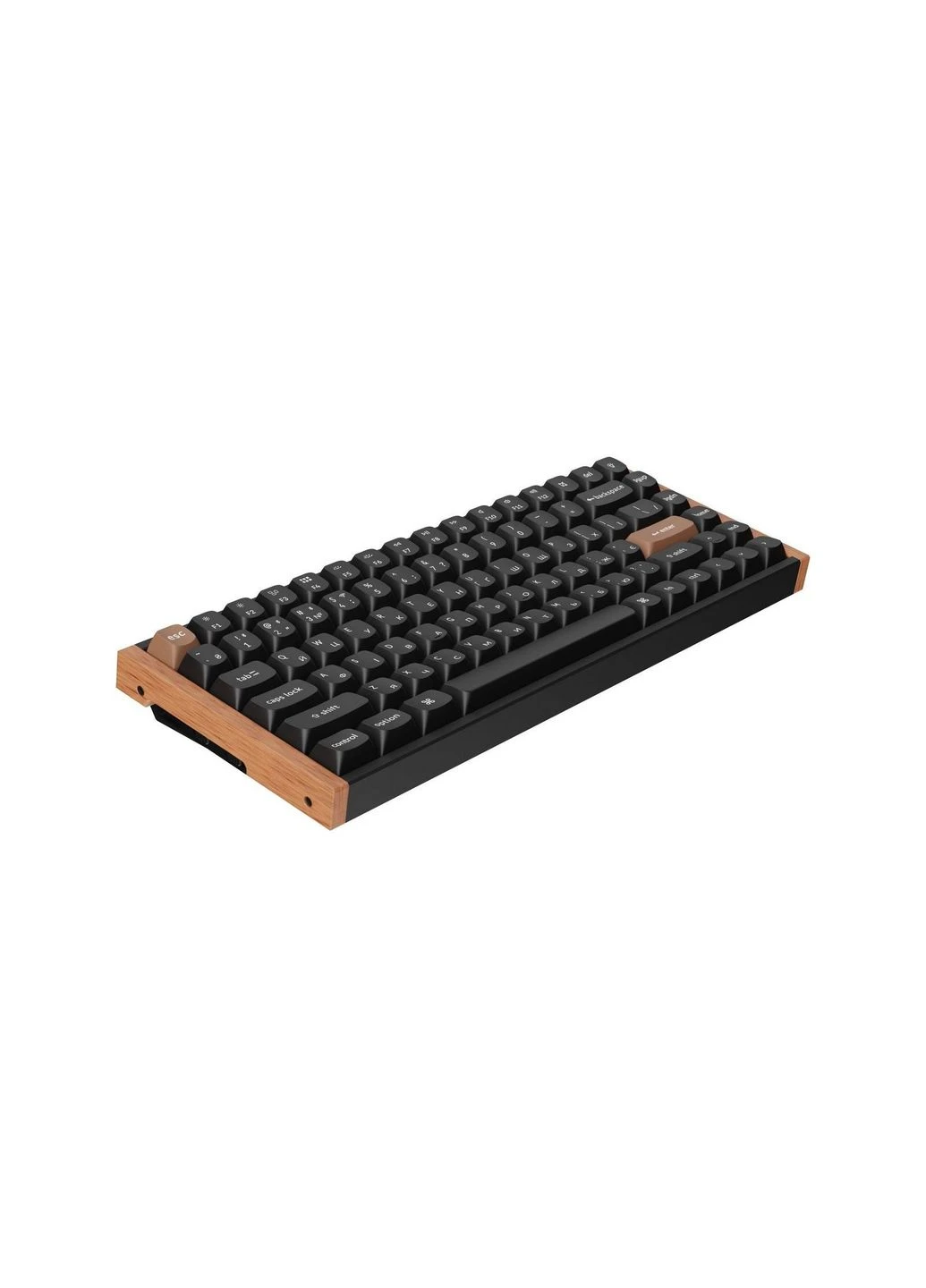 Клавіатура QMK Wireless/Bluetooth/USB-А UA Wood/Black (K2H-F1-UA) Keychron K2HE Gateron Double-Rail Magnetic Nebula Hot-swap (399995461)