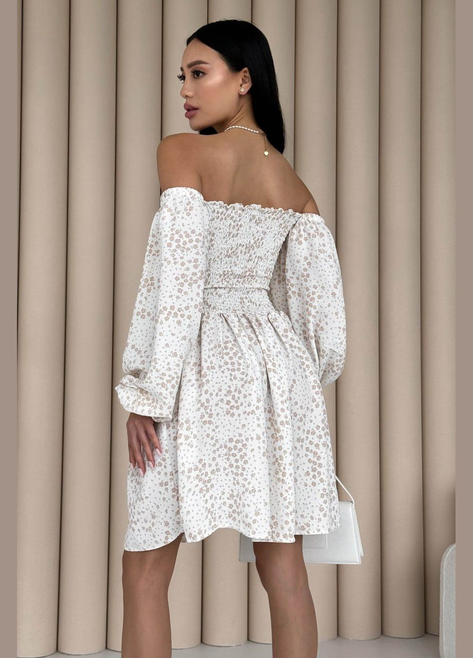 Білий повсякденний, кежуал літня міні-сукня молочного кольору Jadone Fashion