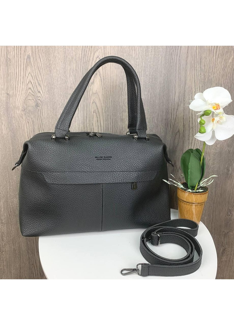 Жіноча сумка екокожа чорна велика ProDobro (363222266)