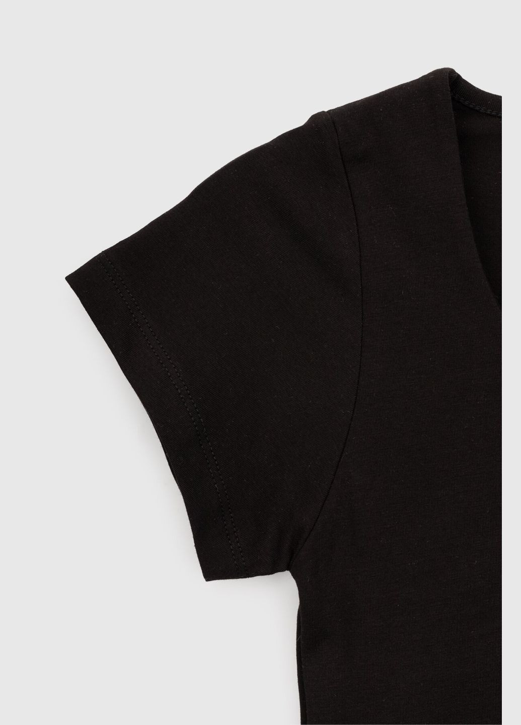 Чорна літня футболка для дівчинки 5089 164 см (2000990431905s) shop (2000990431905) Viollen