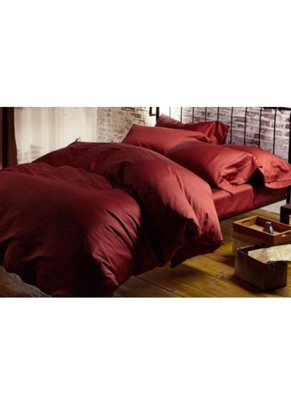 Комплект Євро постільної білизни Краприз Червоне вино в ПОДАРУННОЇ КОРОБКІ Сатин 200х220см Moka textile (316632307)