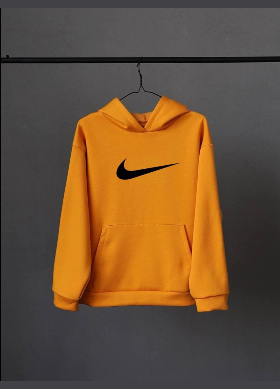 Стильное мужское худи на флисе Nike желтое No Brand (322250089)