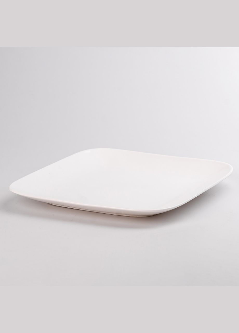 Тарілка плоска обідня квадратна квадратна з порцеляни 24.5х24.5 см біла TS Kitchen (315637765)