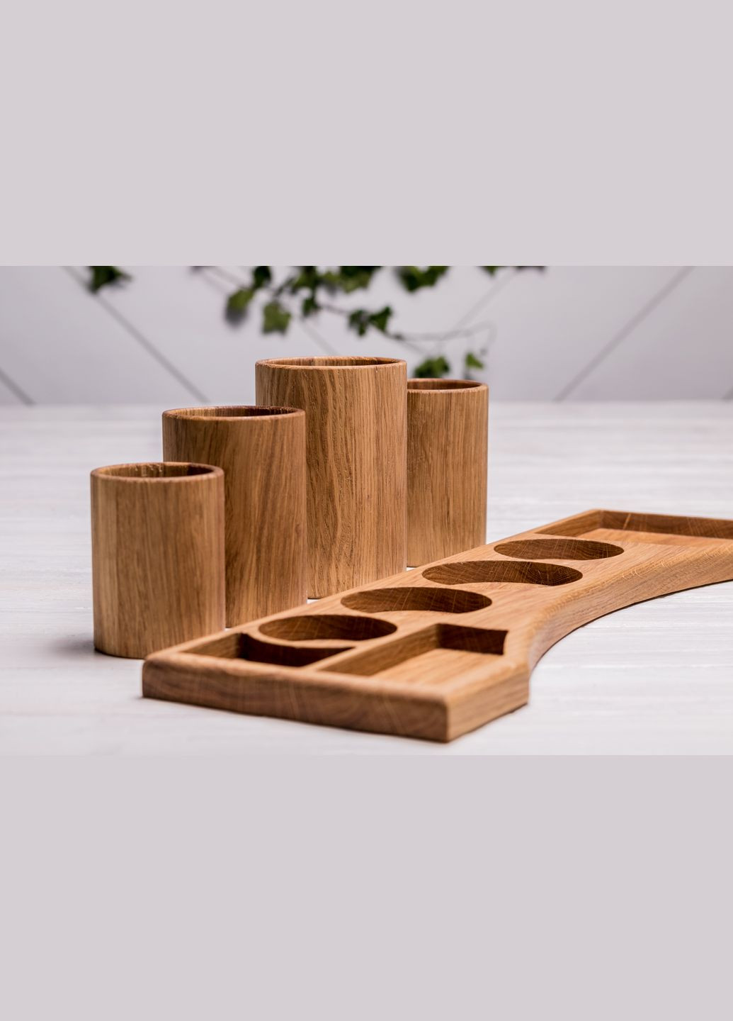 Настільний органайзер «Titanic» із деревини дуба Підставка для канцелярії EcoWalnut (295673208)