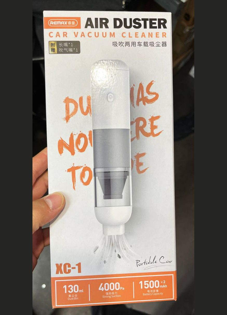 Автомобильный аккумуляторный пылесос СВ 677 мощность 150Вт 2000мАч моющий фильтр LED подсветка Black Remax (296925551)