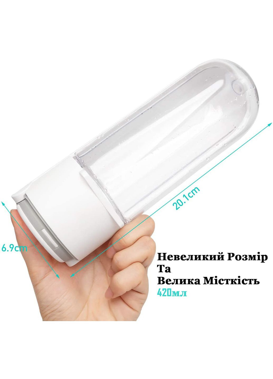 Портативна поїлка 420 мл, похідна пляшка для собак зі шнурком Білий Redminut (299915523)