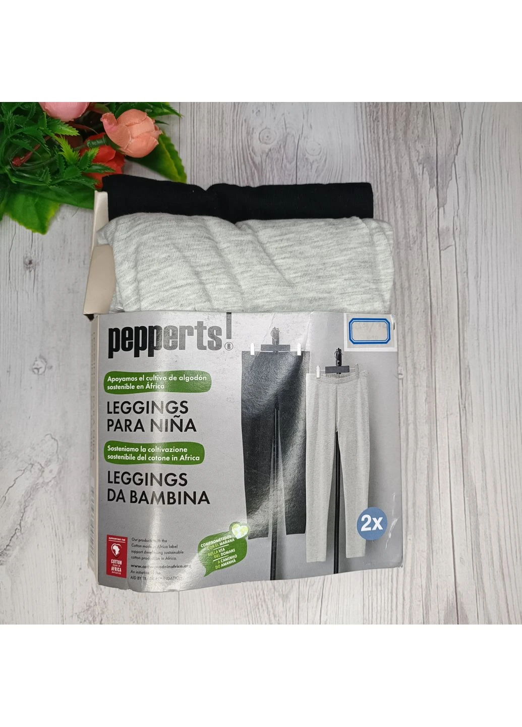 Комбинированные демисезонные лосины для девочки набор 2 шт Pepperts