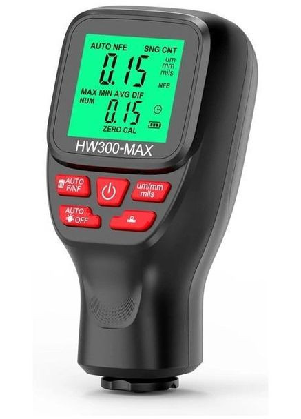 Толщиномер краски цифровой HW-300 Max 0 - 2000 мкм Fe и Nfe Черный (RE050741) Icar (349844504)