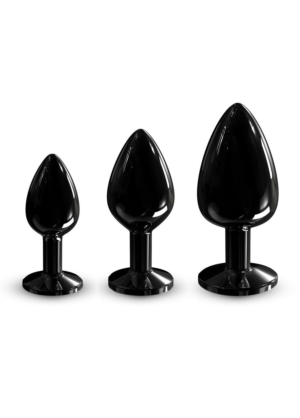 Металлическая анальная пробка с кристаллом Diamond Plug Black M Dorcel (298473414)