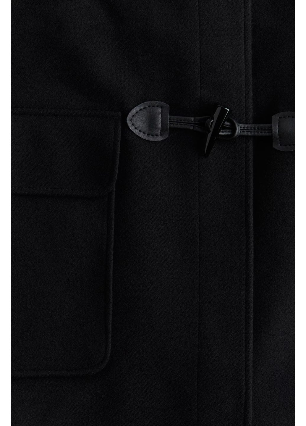 Чорне демісезонне Подовжене пальто з капюшоном H&M