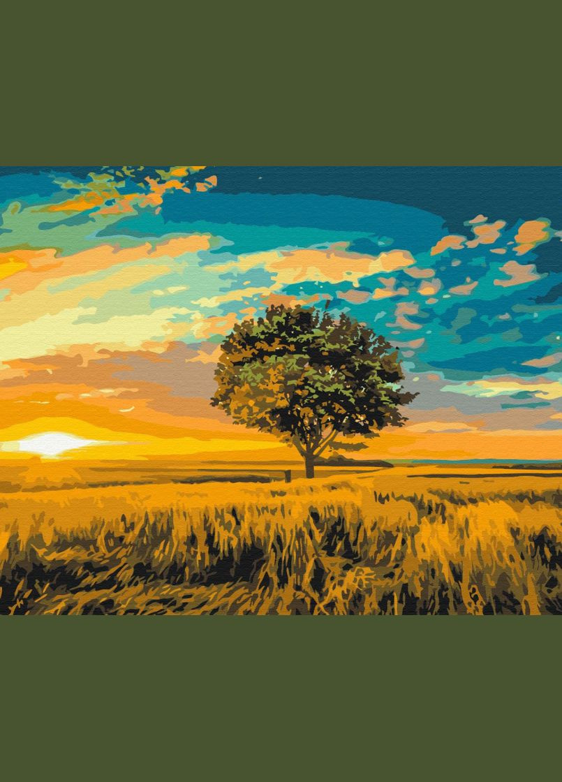 Картина за номерами Природа Набір для розпису на полотні Золотий захід сонця Живопис по номерам 40x50 BS52578 Brushme (308988740)