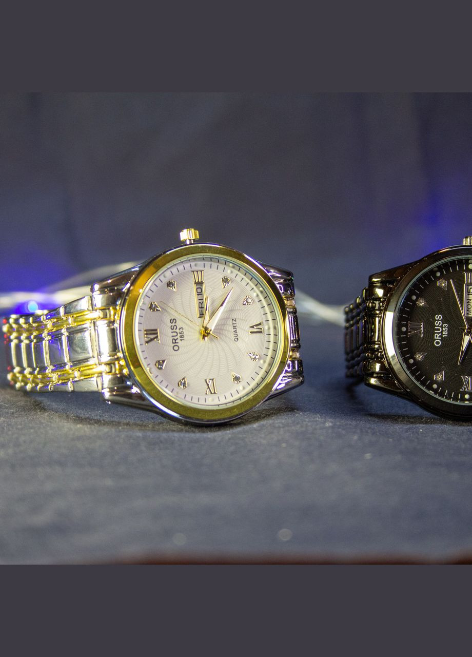 Наручные часы Oruss серебряно-золотой цвет ремешка и белый циферблат (100127) No Brand (339625172)