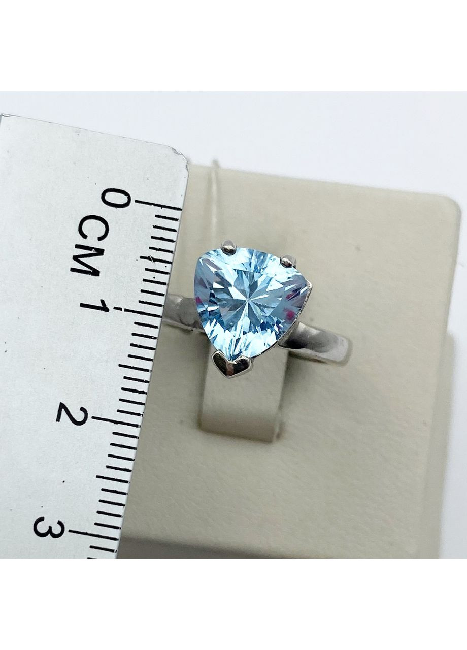 Кольцо серебряное с голубым топазом 17,5 5,3 г No Brand (370142716)
