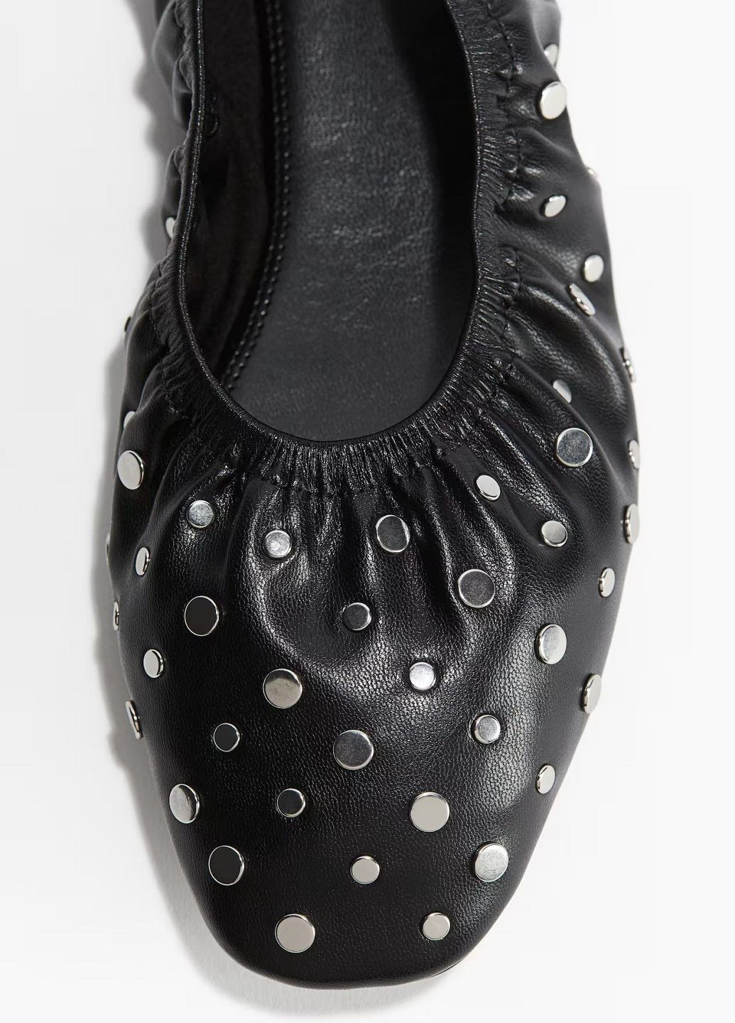 Женские балетки H&M | чёрные однотонные искусственная кожа (330125524)