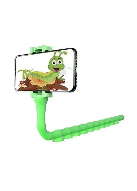 Гибкий держатель для телефона с присосками универсальный Cute Worm Lazy Holder. NR-886 Цвет: зеленый No Brand (352769480)