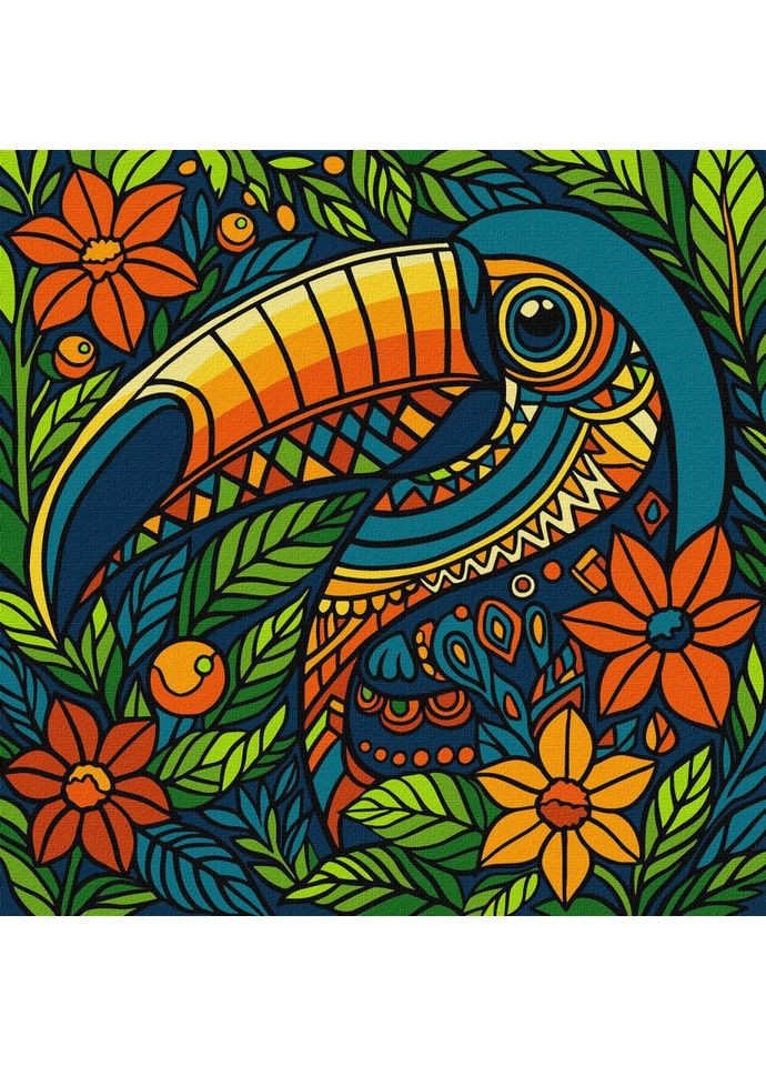 Картина за номерами "Вітраж. Тукан" ©art_selena_ua KHO5163, IDEYKA (360549543)