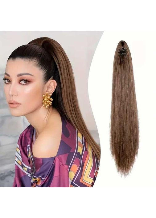 Шиньон накладной хвост на заколке Didaka прямые волосы 50 см "Шатенка" K0973-2 No Brand (366665060)