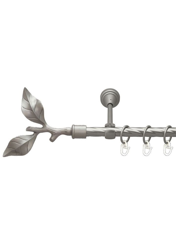 Карниз Листок Розы металлический однорядный открытый скрученная труба Сатин 16 мм 240 см (00-00022739) ORVIT (300689284)