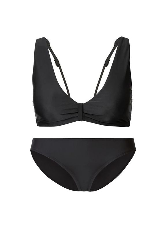 Черный купальник раздельный на подкладке для женщины lycra® 348080-1 бикини Esmara С открытой спиной, С открытыми плечами