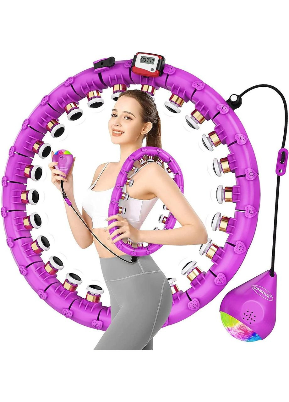 Смарт хулахуп SPMOVE з лічильником для схуднення, 24 секції, масажний обруч 360°, гравітаційна куля для фітнесу, тренувань No Brand (338193404)