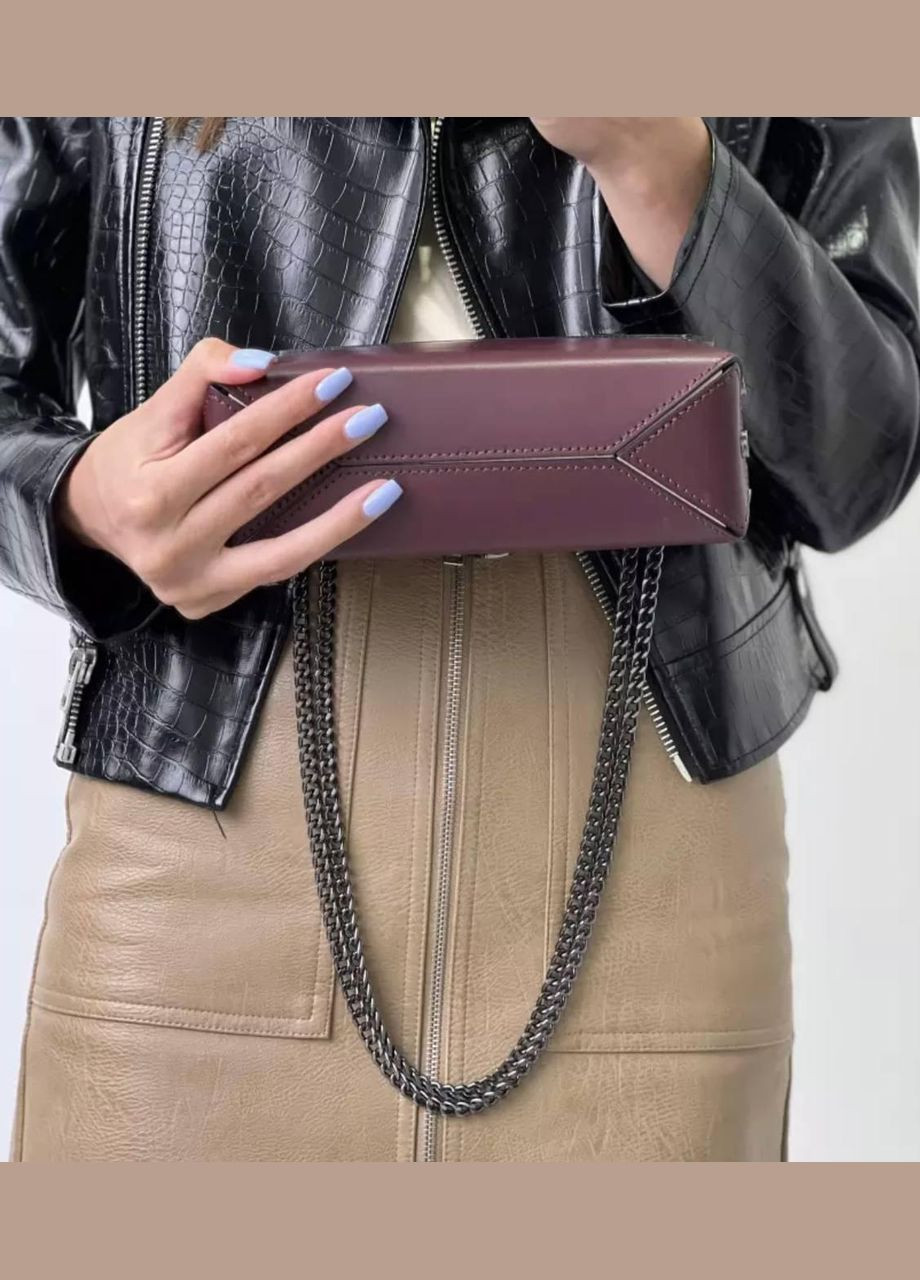 Женская сумка кроссбоди (734) кожаная марсала No Brand (322157052)