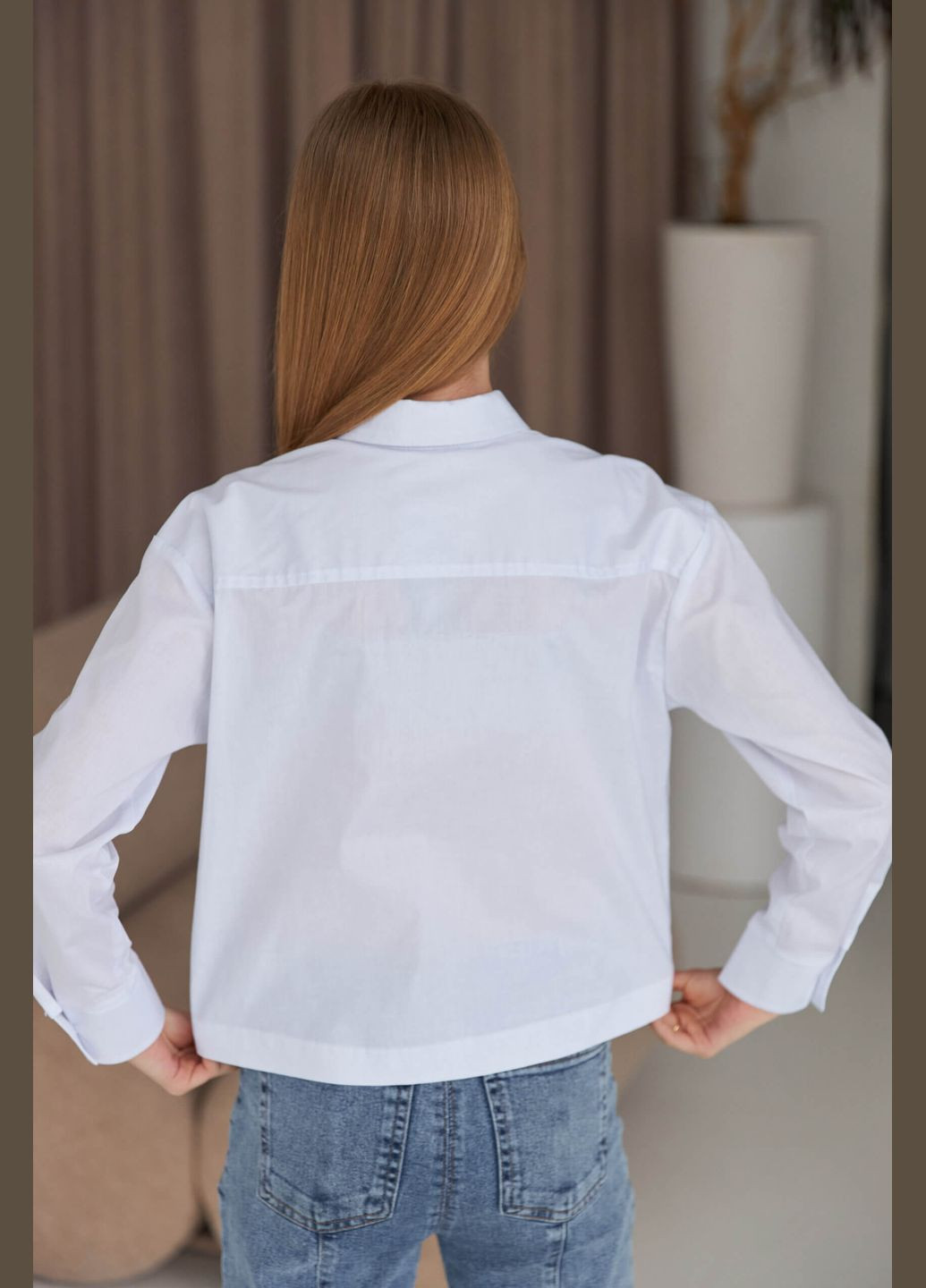 Белая однотонная блузка Brilliant демисезонная