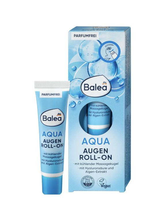 Увлажняющая сыворотка с гиалуроновой кислотой для зоны вокруг глаз A Augencreme Aqua Augen Roll-On Balea (366569696)