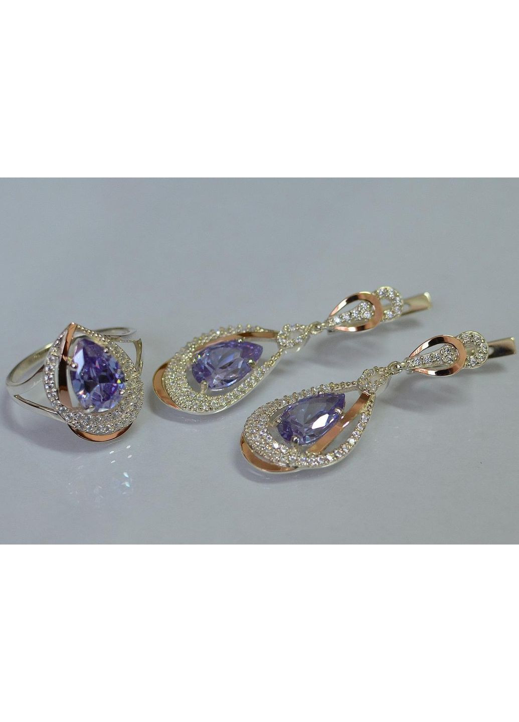 Серебряный набор с золотыми пластинами Silver Style (367268244)