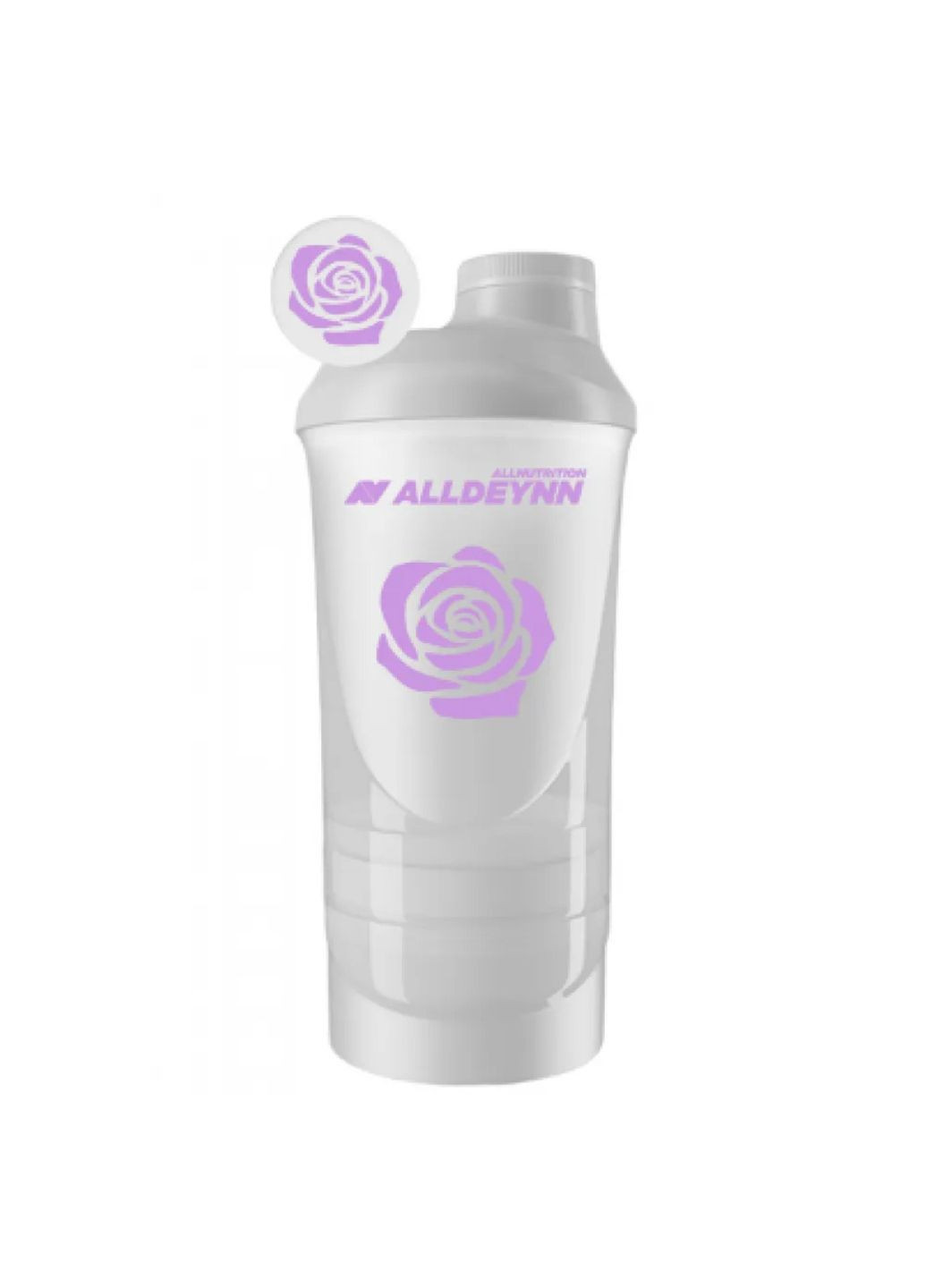 ALLDEYNN shaker - 600+350ml White спортивний шейкер Allnutrition (282962568)