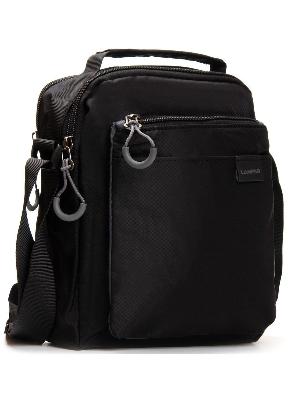 Чоловіча плечова сумка тканинна, чорний Lanpad (366293375)