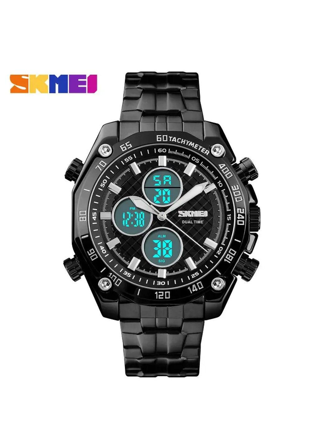 Мужские наручные классические часы 1302 (Черный с белым) Skmei (314483943)