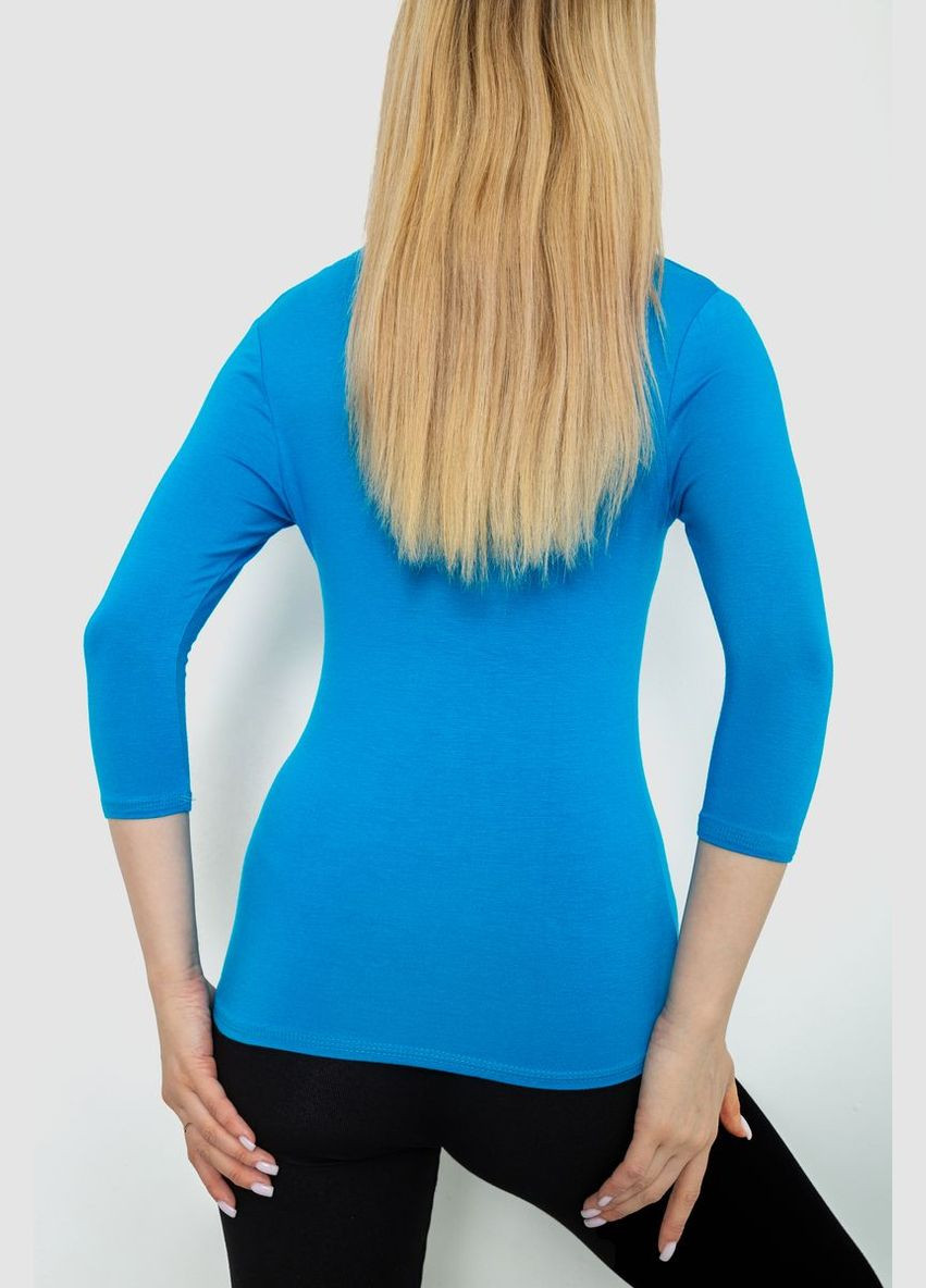 Бирюзовая футболка женская с удлиненным рукавом Ager 186R312
