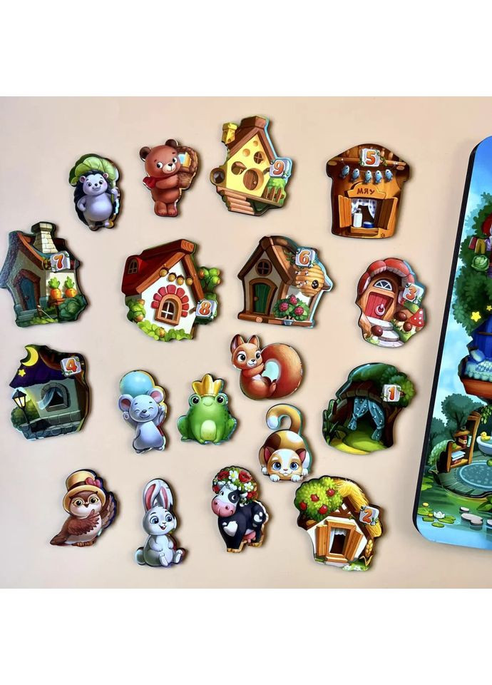 Деревянный пазл-вкладыш "Где чей домик на дереве?" (ПСД172) PSD172 трехслойный Ubumblebees (368709492)