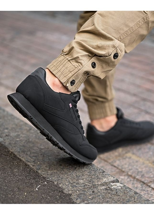 Чорні Осінні чоловічі кросівки rbk all blac No Brand