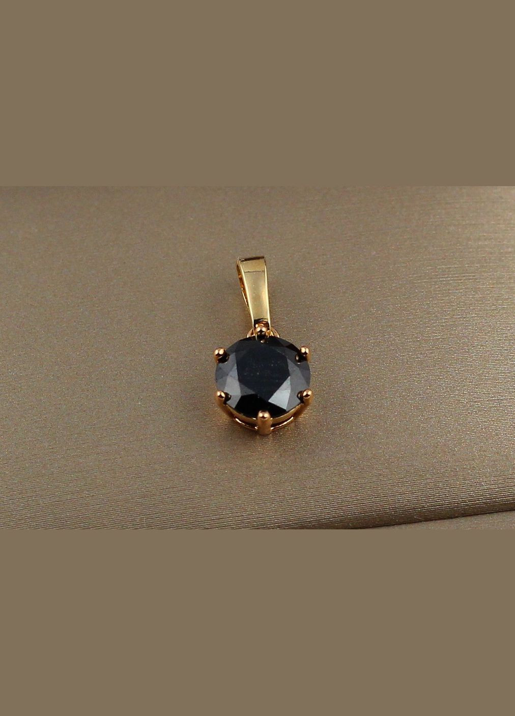 Кулон чорний камінь на шість кріплень 8 мм золотистий Xuping Jewelry (316432827)