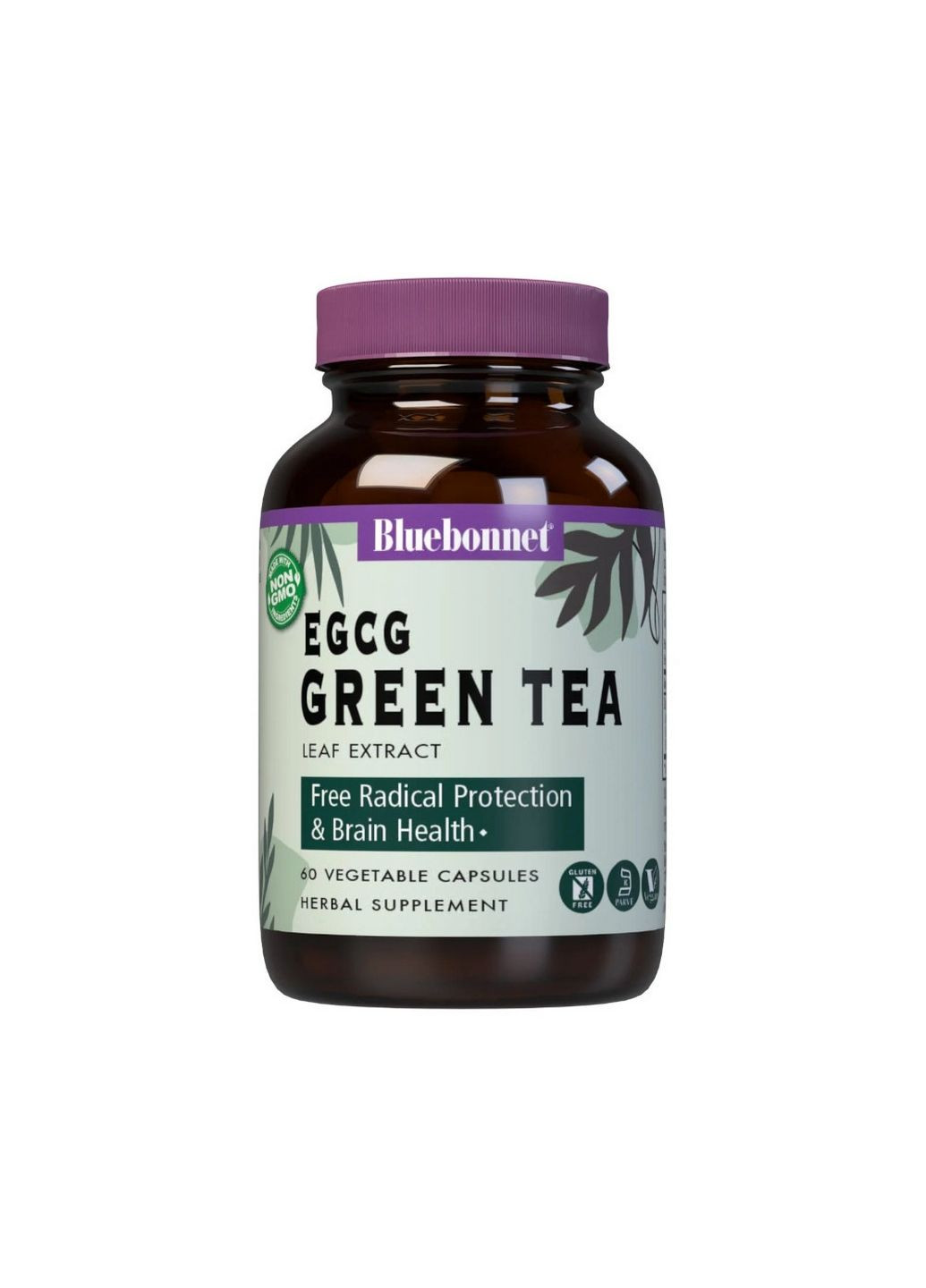 Натуральная добавка EGCG Green Tea Leaf Extract, 60 капсул Bluebonnet Nutrition (293340219)