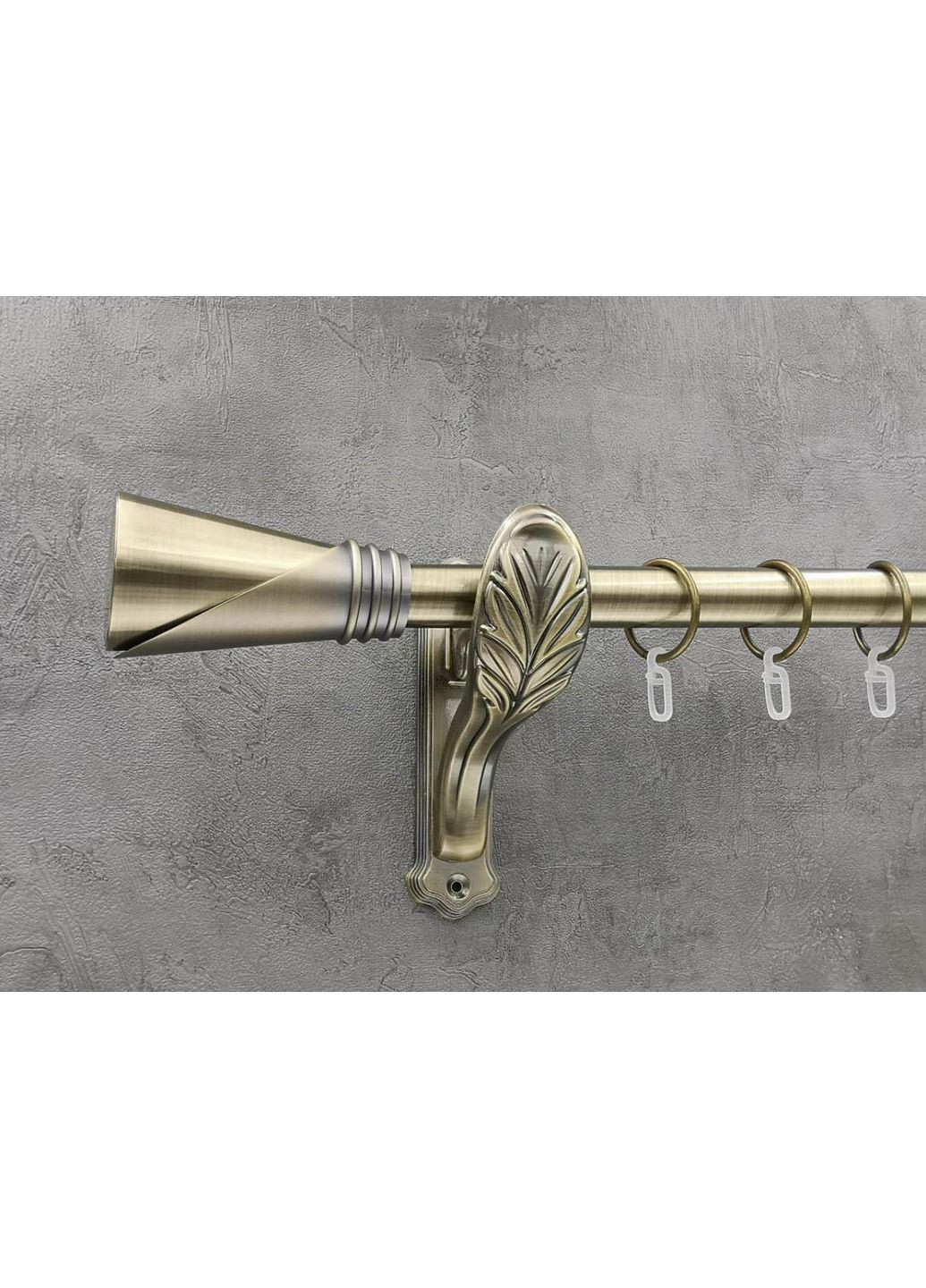 Карниз Дункан гладка штанга одинарний ретро 25 мм 240 см Антик Quadrum (352781854)