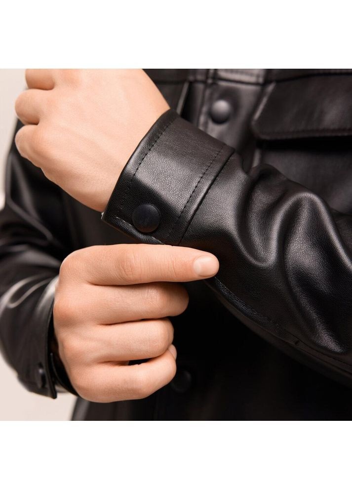 Черная демисезонная мужская демисезонная куртка кожанка черная Freedom