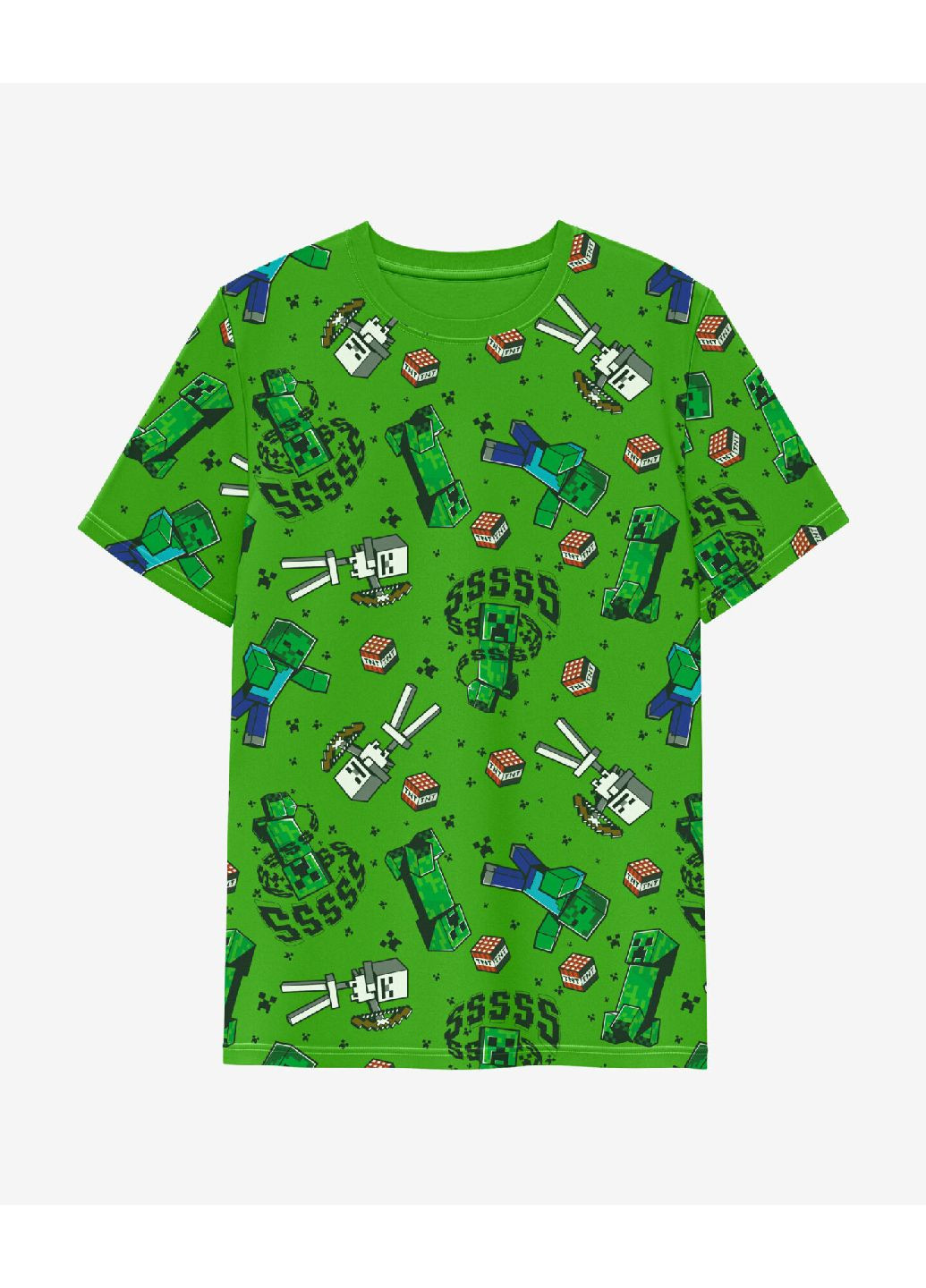 Комбінований літній бавовняний костюм (футболка, шорти) з шортами Minecraft