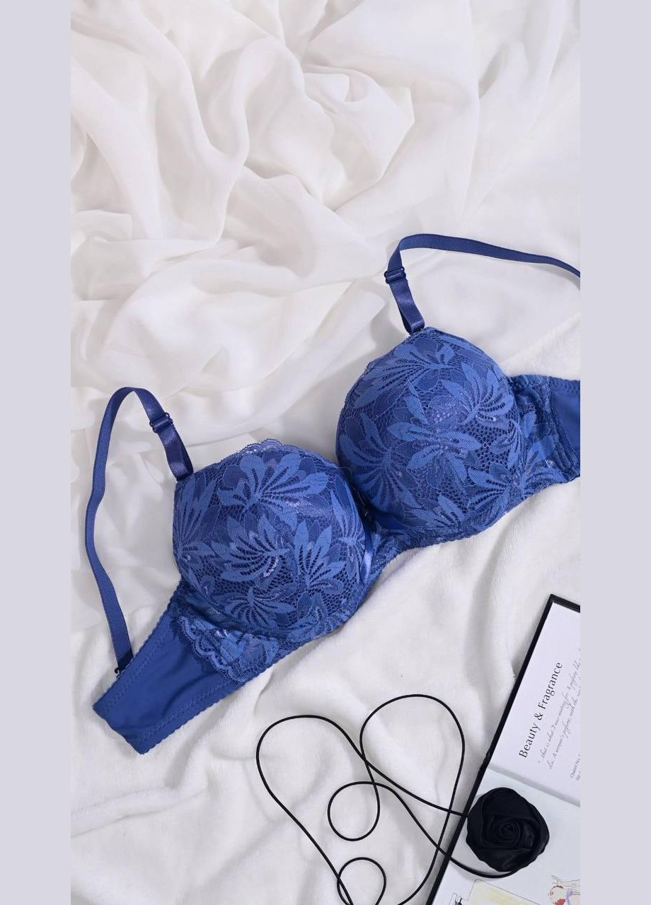 Синій бюстгальтер жіночий синього кольору No Brand поліамід, еластан