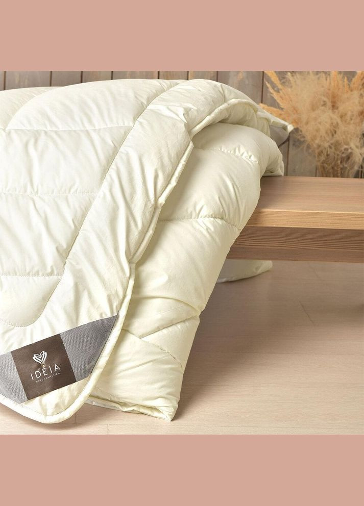 Ковдра зимова вовняна 175х210 см Wool Premium бавовна подвійна шерсть натуральна супер тепла IDEIA (334726589)