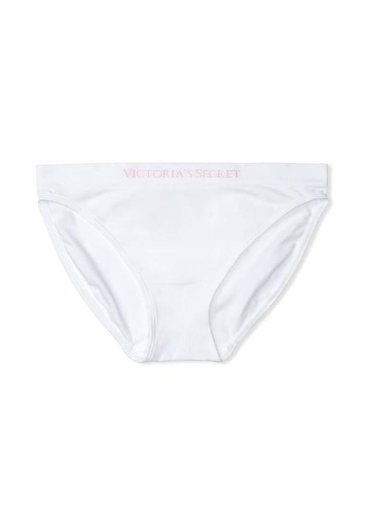 Трусики-бикини из микрофибры Seamless Bikini Panty белые Victoria's Secret (314769651)