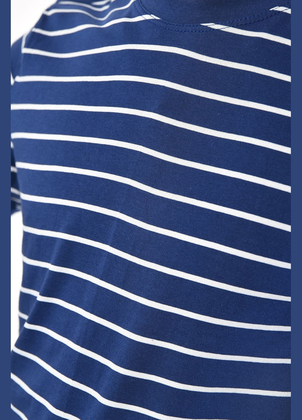 Темно-синяя футболка мужская в полоску темно-синего цвета Let's Shop